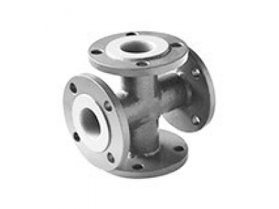 法兰式不锈钢衬氟四通